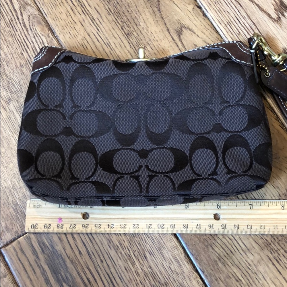 Like new brown Coach wristlet - Picture 5 of 6